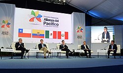 The VII Summit of the Pacific Alliance: Former President of Colombia, Juan Manuel Santos is second from the left.