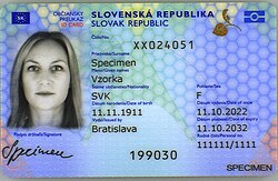 Slovak ID card (front)
