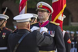 Magowan receiving the US Legion of Merit from General Robert B. Neller.