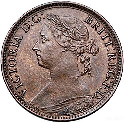 Victorian farthing, 1884