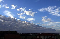Picture of cold front (left part of the image) moving over the Czech Republic