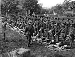 World War I: 1/4th GR at kit and kukris inspection, 24 Jul 1915, in France.