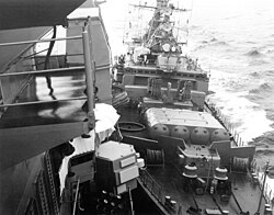 Soviet frigate Bezzavetny (right) bumping the USS Yorktown during the 1988 Black Sea bumping incident