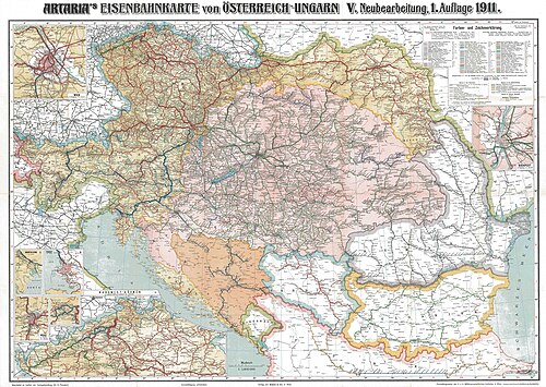 Railway map of Austria-Hungary in 1911