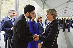 Cooper with New York City mayor Zohran Mamdani in 2026.