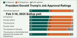 Gallup poll done Feb 3–16, 2025[51]