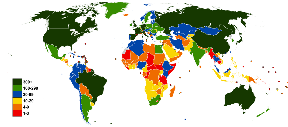 Country by team size