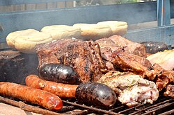 Chilean asado (barbecue) and marraqueta