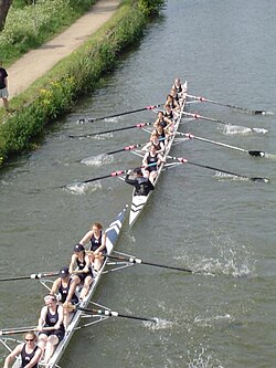 Rowing at Eights Week, an annual intercollegiate bumps race