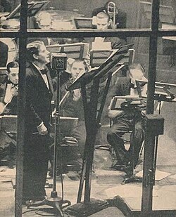 Rudy Vallée on The Fleischmann's Yeast Hour in 1933. He always signed on saying, "Heigh-ho, everybody!"