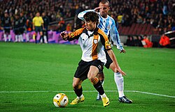 Bojan with Catalonia in its friendly against Argentina on 22 December 2009.