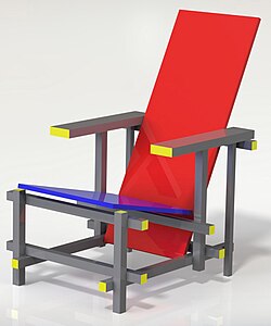 Gerrit Rietveld's Red and Blue Chair