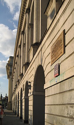 Krakowskie Przedmiescie 66, Warsaw, where Maria did her first scientific work, in 1890–1891