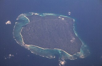 Aerial photograph of North Sentinel Island