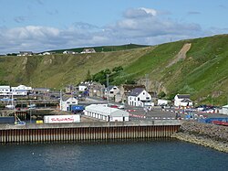 Scrabster harbour, where the A9 now terminates in the north