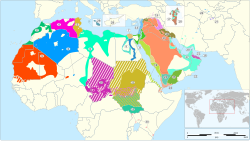 Map of Arabic varieties. 14: Levantine