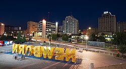 The Newborn monument in Pristina was unveiled at the celebration of the Independence of Kosovo.