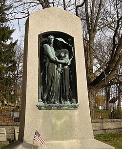 Butler's memorial at the Hildreth family cemetery in Lowell, Massachusetts