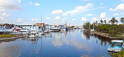 View upriver of the Miami River from NW 5th Street Bridge