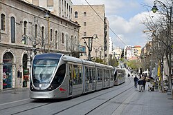 Light Rail tram on Jaffa Road