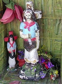 Shrine to Gauchito Gil (possibly a bandit killed by police), a cult prudently tolerated by the Church
