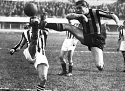 Scene from the Derby d'Italia in 1930