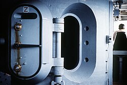 Entrance to the armoured citadel of USS New Jersey