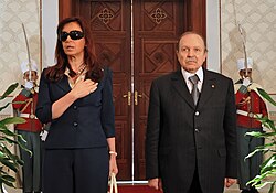 Fernández de Kirchner with Algerian President Abdelaziz Bouteflika in 2008