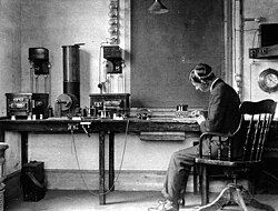 Donald Manson working as an employee of the Marconi Company (England, 1906)