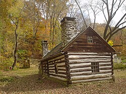 Lower Swedish Cabin, Drexel Hill, Upper Darby Township, Pennsylvania, built ca. 1640–1650, may be one of the oldest log cabins in the United States.