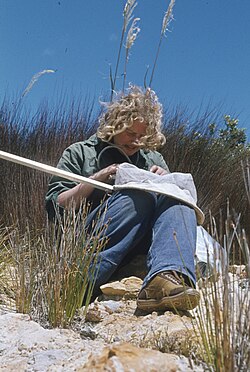 An entomologist collecting in the field.