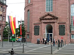In Frankfurt at the Paulskirche, 14 June 2008: The German navy commemorates the 160th anniversary of the decision of the Frankfurt Parliament to create the Reichsflotte.