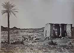 The temple in its original location in Nubia. Photo by Antonio Beato, late 19th century. Archivio fotografico Museo Egizio, Turin.