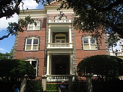 The Calhoun Mansion, at 16 Meeting Street, was built in 1876 by George Williams but derived its name from a later occupant, his grandson-in-law Patrick Calhoun.