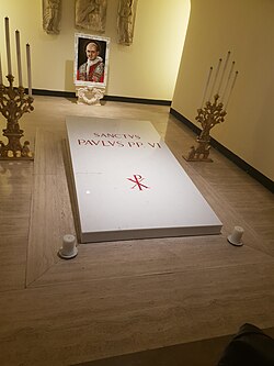 Tomb of Paul VI following his canonisation in October 2018