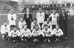 The first official U.S. formation in 1916, Stockholm Olympic Stadium, Sweden