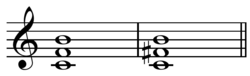 During Schoenberg's middle period he favoured a chord composed of two fourths, one perfect and one augmented (C, F, B or C, F♯, B).[7][8][failed verification]
