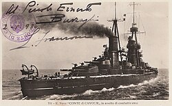 The RN Count of Cavour (RN Conte di Cavour), one of the many ships on which Burzagli served.