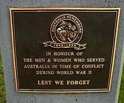 Commemorative plaque at Halley Park in Victoria, Australia