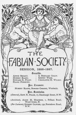 The Fabian Society was an outgrowth from the Fellowship of the New Life.