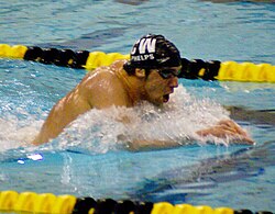 Olympic gold medalist Michael Phelps in the 400 IM.