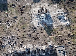 Destruction during the Battle of Chasiv Yar