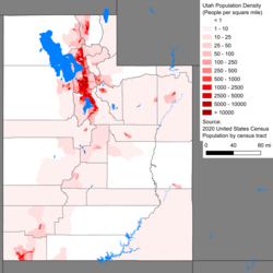 Utah population density map