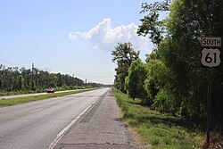 US 61 (Airline Highway) southbound near Gramercy, Louisiana