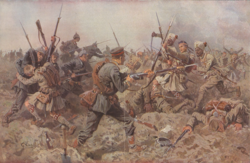 German (Baden) and British (Scottish and Indian) troops fighting near Givenchy, January 1915 (G. C. Koch)