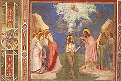Baptism of Christ fresco by Giotto di Bondone, c. 1305 (Cappella Scrovegni, Padua, Italy)