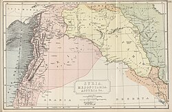 Map depicting Syria as the land ranging from the Taurus Mountains to the Sinai Peninsula to the Euphrates, but not including Upper Mesopotamia