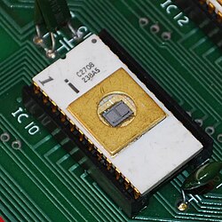 An Intel 2708 EPROM "chip" on a circuit board