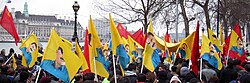 PKK supporters at 2003 march opposing the Iraq War, London