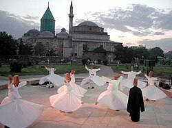 The Whirling Dervishes, or Mevlevi Order by the tomb of Sufi-mystic Rumi